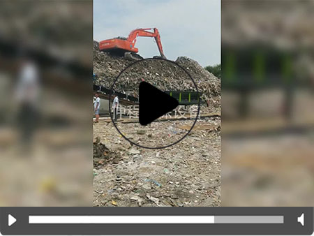 上海填埋場陳腐垃圾分選處理現場視頻